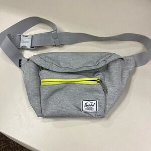 Herschel Supply Company Light Gray Waist Bag with Neon Yellow Zip